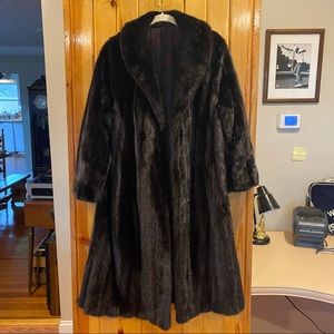 saks fifth avenue • mink fur coat dark brown black